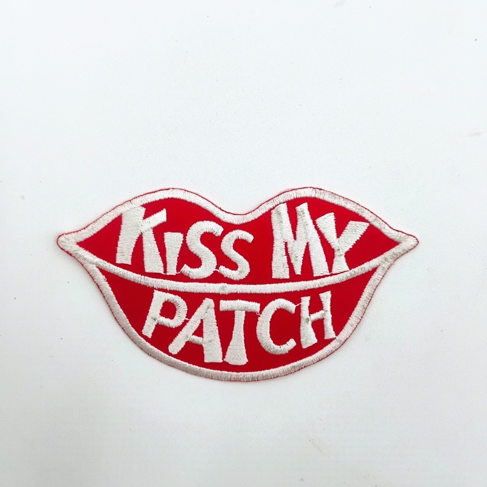 Kiss My Patch Red Lips Embroidered Iron-On / Sew-On Badge Apparel Accessory